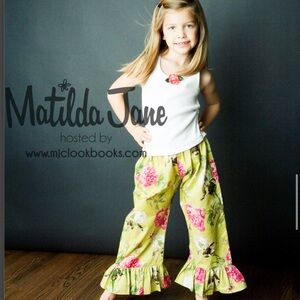 Matilda Jane VINTAGE RARE Green Envy Ruffle Pants Size 2